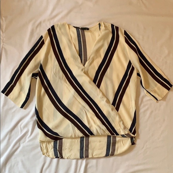 Top Shop Crossbody Twill Blouse - Size 6 EUC - Picture 1 of 4